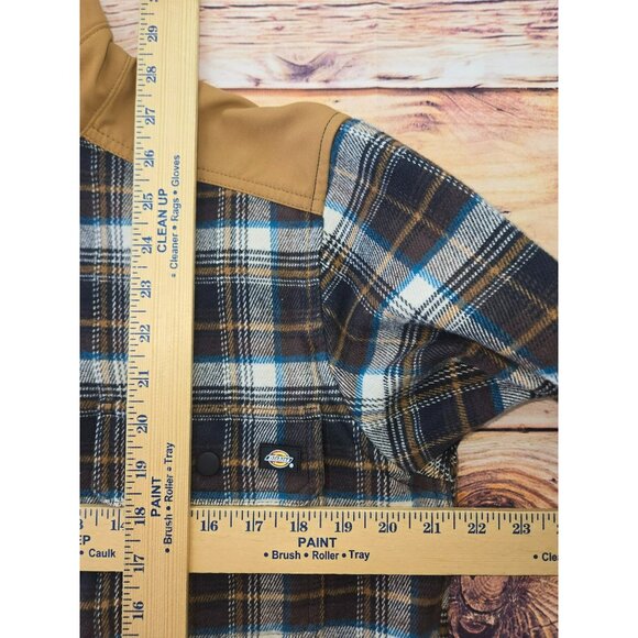 Dickies Mens Flannel Snap Work Shirt Jacket Medium Outdoors Rugged - Picture 11 of 11